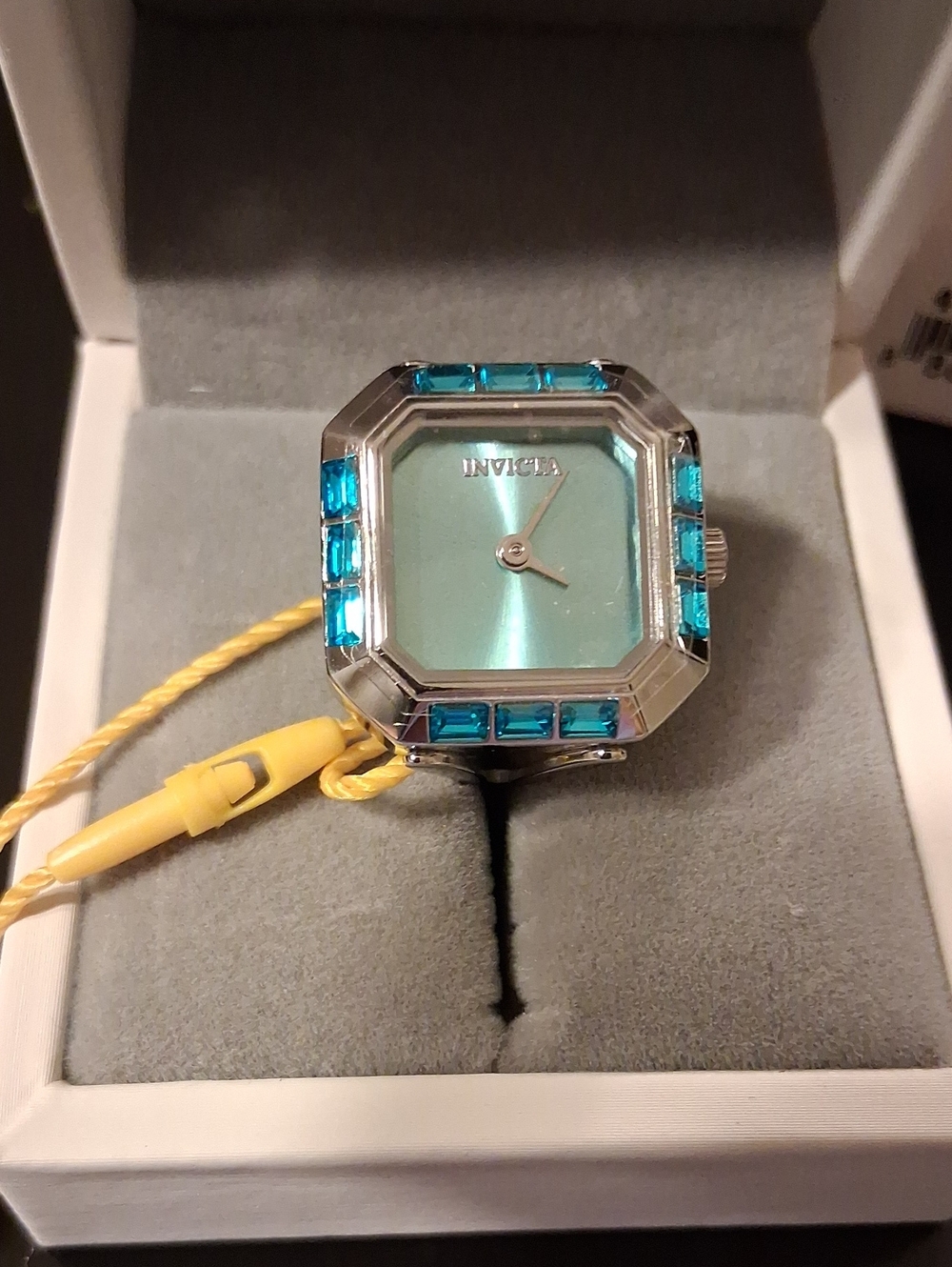 Invicta Angel Lady Ring Watch Model 49579 Blue Stainless Steel New With Box